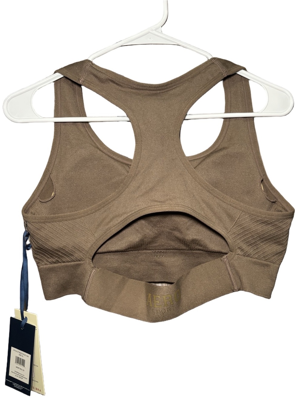Aeropostale Taupe Racerback Sports Bra - Picture 2 of 3
